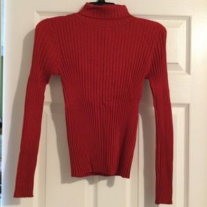 Rafaella Petite Turtleneck Stretch Sweater Red